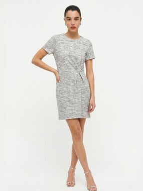 TIBI | Heathered Gray & Black Short Sleeve Dress Twist Detail Women’s Size 2